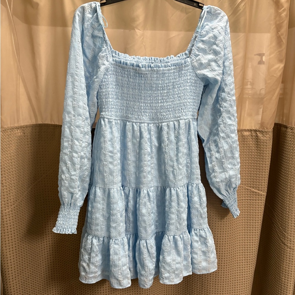J. Crew Light Blue Smocked Dress